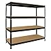 Monster Racking - Scaffale Q-Rax con 4 Ripiani in Acciaio Senza Bulloni Nero 160cm x 60cm x 160cm