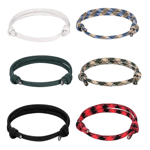 MOTIBACK Pulsera para hombre hecha a mano de paracord para hombres y mujeres, pulsera de cuerda náutica trenzada ajustable, Verstellbar, Nailon, No es una piedra preciosa