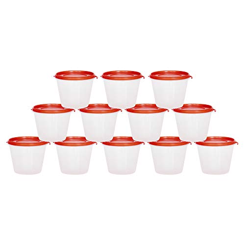 Image of Cutting EDGE Nesterware 1000ml Stackable Food Container (Set of 12, Red) | BPA-free plastic, stackable design, leak-proof, kitchen storage, pantry, fridge, meal prep, reusable, travel use