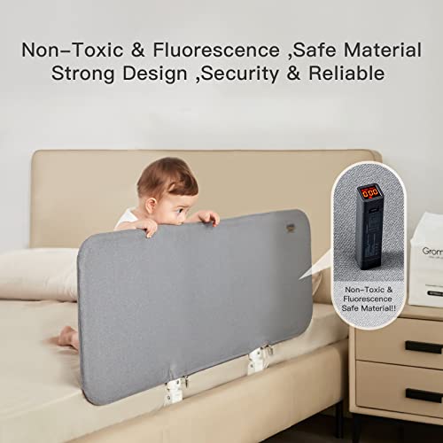 Gromast Toddler Bed Rails Guard Foldable Crib Rail Guard,Baby Bed Rail For Toddlers/Elderly With Reinforced Anchor Safety For Cribs, Twin, Double, Full Size Queen & King Bed - Grey (32Inch) #TOP3