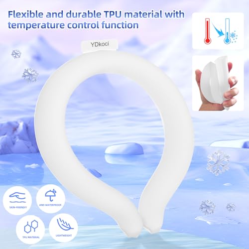 Image of Neck Cooling Tube, Wearable Body Cooler Freeze Below 64F with Insulated Bag, Reusable Cooling Neck Wraps for Summer, Outdoor Sports, Hiking, Travel, Hot Weather Relief for Men & Women (White)