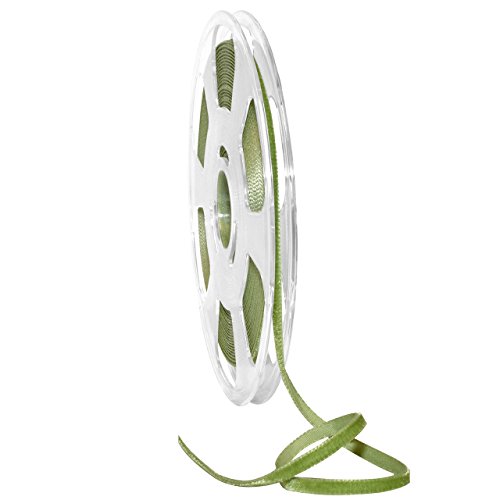 Morex Ribbon Nylon, 3/16 inch by 11 Yards, Kiwi, Item 01205/10-611 Nylvalour Velvet Ribbon 3/16" x 11 yd