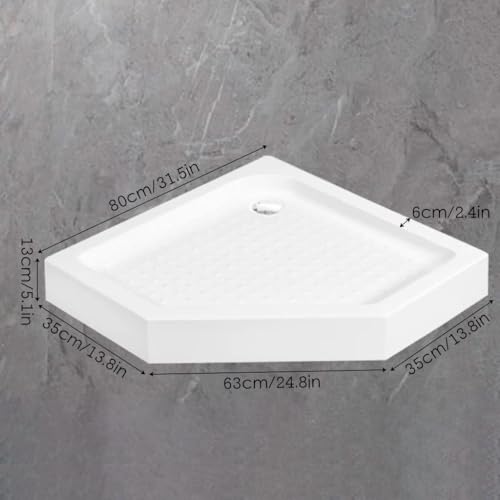 Kit de bac de douche acrylique blanc avec receveur antidérapant et drainage complet - 8