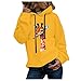 Felpa da donna casual a maniche lunghe, con stampa giraffa, Giallo, M