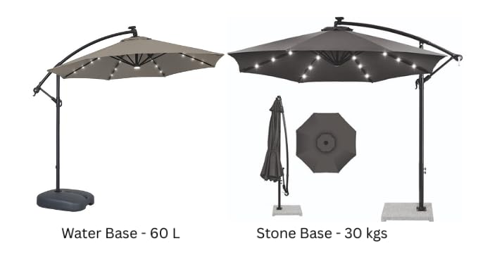Image of Invezo Garden Umbrella LED Side Pole Round Outdoor Patio Umbrella (9ft diameter) Patio outdoor /Big Size Outdoor /Balcony Umbrella.