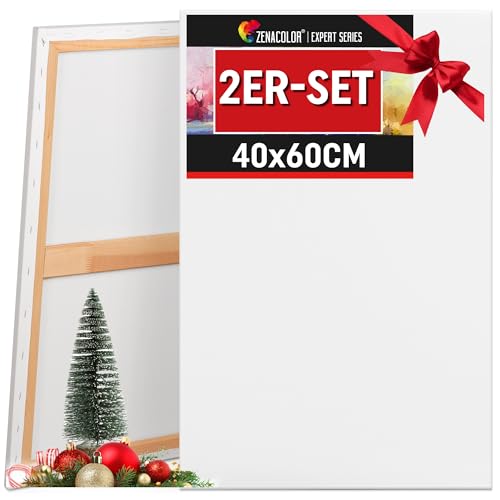 Zenacolor Leinwand Zum Bemalen 40x60 - Set aus 2 Canvas - Geeignet für...