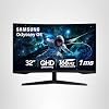 SAMSUNG – Monitor de juegos Odyssey G55C Series QHD de 32 pulgadas, curvado 1000R, 1ms (MPRT), HDR10, 165Hz, AMD Radeon FreeSync, cuidado de los ojos, sin resplandor, resolución nítida LS32CG550ENXZA