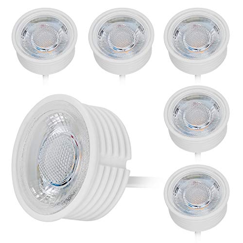 HCFEI 6x LED Bombilla 5W para Foco Empotrable, ultra plano ø50x22mm, 230V, Blanco cálido 3000K, 425lm, 38°, Regulable, Reemplaza la Bombilla GU10 MR16, LED Modulo