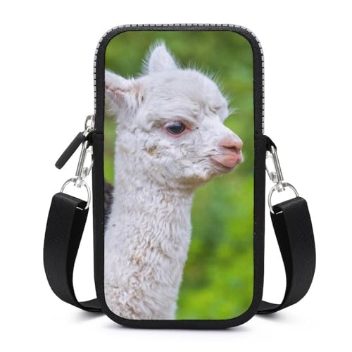 Sac bandoulière téléphone portable femme et homme avec portefeuille intégré en alpaga