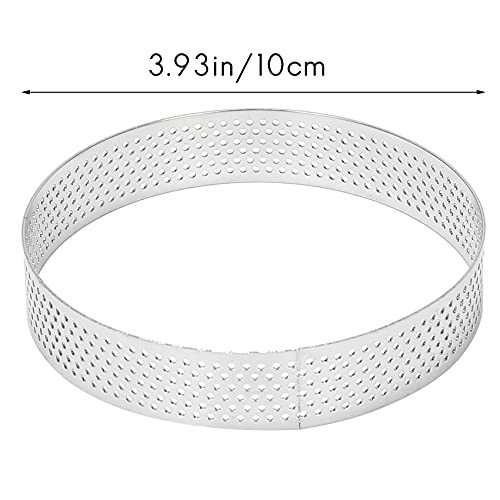 Nagoyuki 10Pcs Circular Tart Rings with Holes Stainless Steel Fruit Pie Quiches Cake Mousse Mold Kitchen Baking Mould 10cm - Image 2