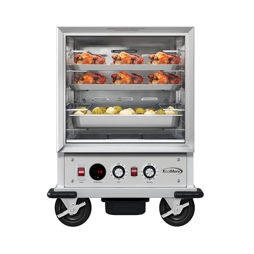 KoolMore 33 in. Commercial Half Size Non-Insulated 12-Pan Holding/Proofing Cabinet with Solid Dutch Doors in Silver, UL and NSF Listed (KM-CHP12-WNGL)