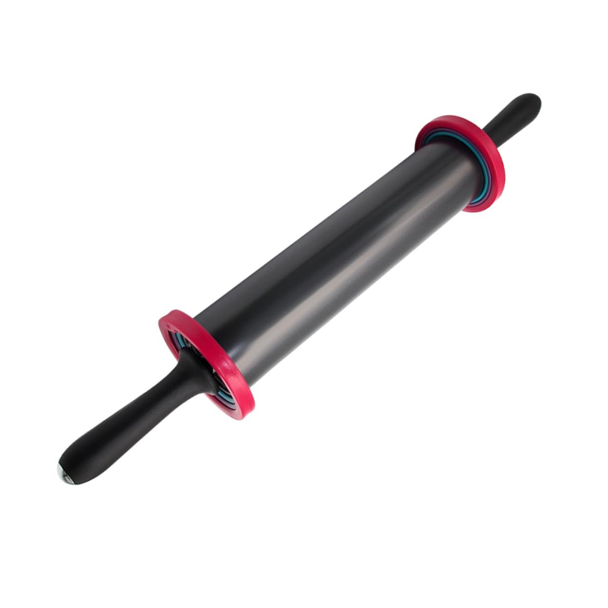 Verstellbarer Teigroller Edelstahl mit Abnehmbaren Ringen 48cm Backzubehör für Pizza Kuchen Gebäck Pasta Zufälliger Stil