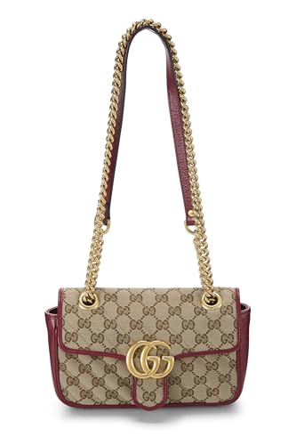 Gucci, Pre-Loved Original GG Canvas Marmont Shoulder Bag Mini, Red