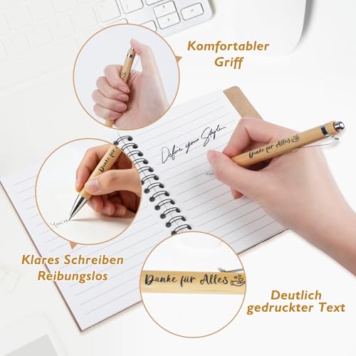 4 Teiliges Dankeschön Geschenk für Lehrer Betreuer , Danke Geschenk mit Kraftpapier Notizbuch Organzabeutel , Mitarbeiter Abschied Geschenk für Kollegen Lehrer Kindergarten Abschlussfeier Ruhestand