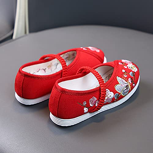 Little Girl Mary Jane Dance Shoe Ballet Sport Shoes Beijing Cloth Shoe Chinese Traditional Floral Butterfly Embroidery Shoe Princess Dress Flats Shoes3