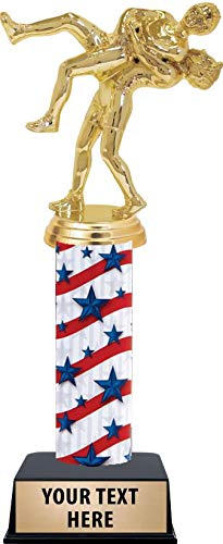 Crown Awards 10.5 Inch Male Wrestling Trophies, Double Male Wrestling Throw Trophy with Customized Engraving Prime