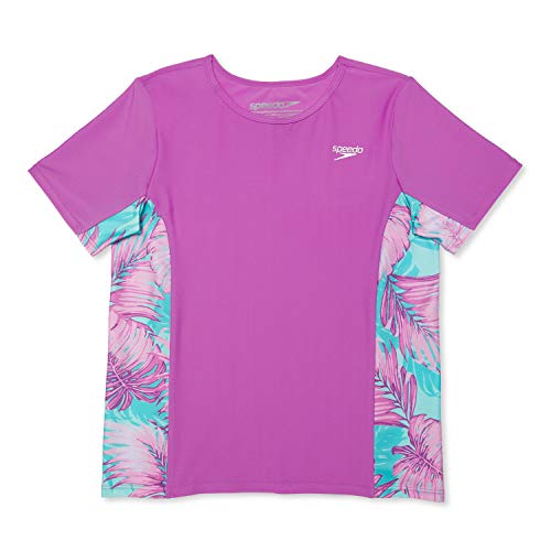 Image of Speedo Girls' Uv Swim Shirt Short Sleeve Printed Rashguard