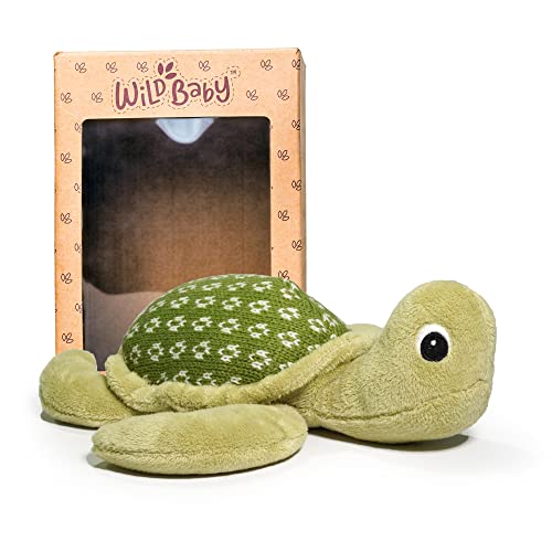 Image of WILD BABY Microwavable & Weighted Plush Toy - Turtle Animal for Comfort & Warmth - Soft, Heatable Plushie for Snuggles - Great for Kids, Toddlers & All Ages