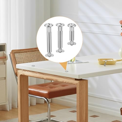 100 Stück M4 Verbindungsschrauben(50 x Möbelschrauben, 50 x Hülsenschrauben), Möbelverbinder Schrauben Schrankverbinder 17-47 mm Stahl vernickelt für Möbeln, Schränken, Schränken, Holzbrettern