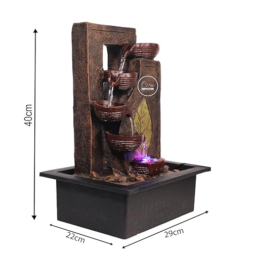 Image of Water Fountain for Home Tabletop Indoor Water Fountain for Living Room Waterfall Fountain Indoor Home Decor Table Top Fountain Waterfall Showpiece Indoor Fountain (Coca-Cola)