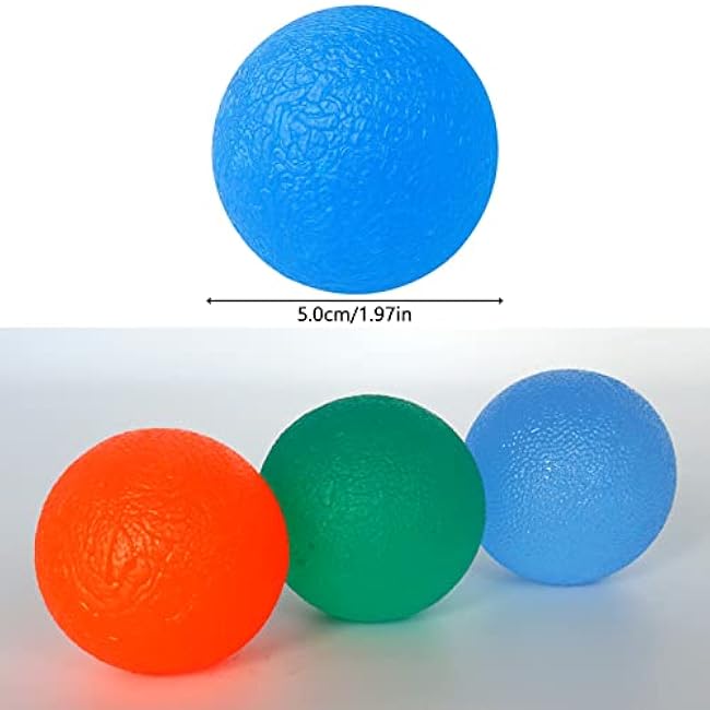 Str§Öss Relief Balls 1.97 In Squeeze Exercise Stress Balls, 3 Gel Hand Balls for Arthritis Hand, Finger, Grip Strengthening and Stress Relief (Round)