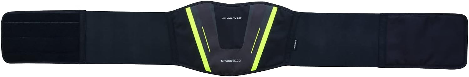 BLACKWILD - Cintura renale per moto, da uomo e da donna, colore: nero e giallo, efficace stabilizzazione dei reni, supporto lombare