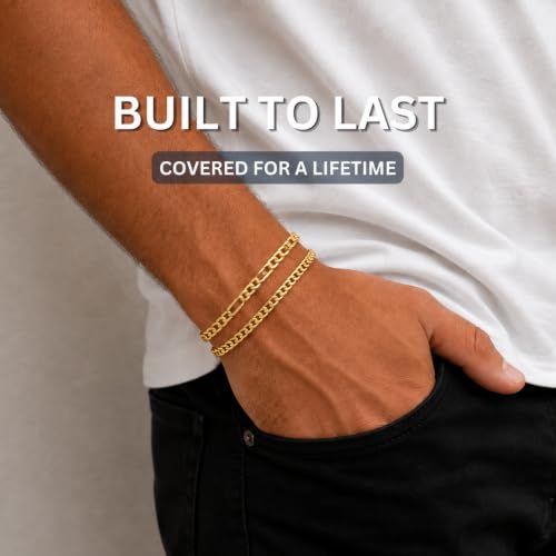Image of KISPER Gold Chain Bracelet for Men 5mm Plated 925 Sterling Silver