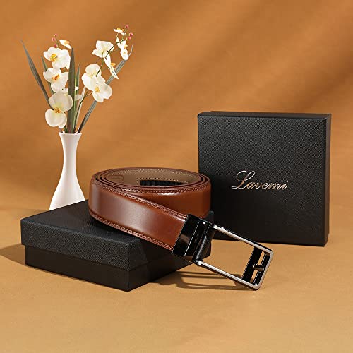 Image of Lavemi Men's Real Leather Ratchet Dress Belt with Automatic Buckle,Elegant Gift Box