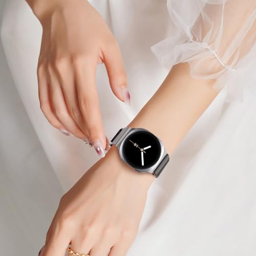 Image of VEMIGON Milanese Loop Metal Band Compatible with Samsung Galaxy Watch 8 40mm 44mm / Watch 8 Classic 46mm, Mesh Magnetic Stainless Steel Replacement Strap (Watch Not Included)