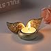 SHIDXIB 1Pcs Angel Wings Candle Holder Green Angel Wings Tealight Candle Holders Resin Votive Candle Holder Prayer Candle Holder Memorial Gifts for Family Desktop Decorative Tree Candles