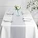 Manyshofu 4Pcs Satin Silver Table Runner - 12 x 108 Inch Long Size, Party Table Runner Decor Bright & Smooth Wedding Decorations Table Runners for Banquet Chef Birthday Buffet Dinner Graduations