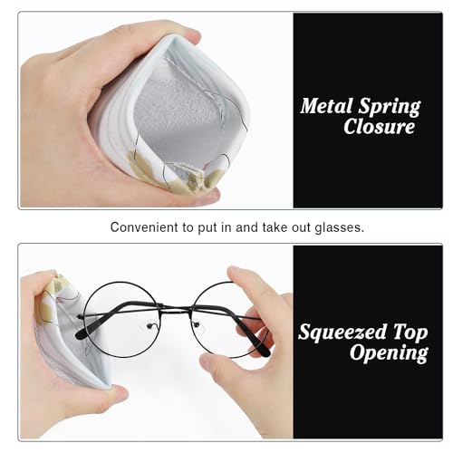 Image of MoKo Squeeze Top Glasses Pouch, Portable Leather Soft Sunglasses Case Anti-Scratch Eyeglasses Bag Goggles Sleeve