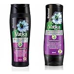 Vatika Naturals Multivitamin Blackseed Shampoo (400ml) + Conditioner (200ml) Set For Shine, Complete Nourishment & Strength | Enriched With Black seed, Blackberry, Henna with Essential Multivitamins