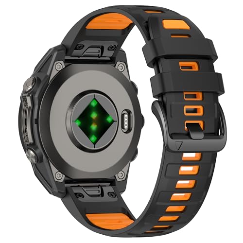 Image of XMUXI 26mm Watch Band Compatible with Garmin Fenix 7X / Fenix 6X / Fenix 5X / Fenix 8 51mm / Tactix Delta,Soft Silicone Replacement Quickfit Bands for Fenix 3 /3 HR,Descent MK1 /Enduro