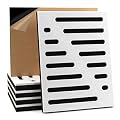 Art3d 6-Pack Self-Adhesive Soundproof Acoustic Panels for Wall, 16 x 12 Inch Stripe Design Noise Block with Polyester & Foam for Bedroom Studio Office