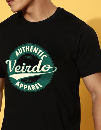 Image of Veirdo Men's T-Shirt Regular Fit Round Neck Pure Cotton Half Sleeve Graphics Printed T-Shirt Different Size Range S to 2XL