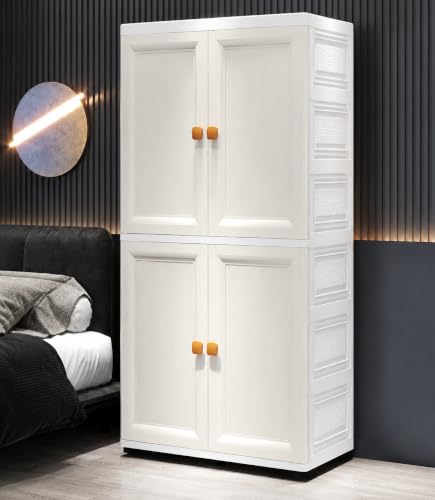 Image of LERIMO Plastic Wardrobe for Clothes | Portable Foldable Wardrobe Almirah for Bedroom | Kids & Baby Clothes Storage Cupboard | Collapsible Plastic Storage Cabinet | Almirah for Kids Clothes