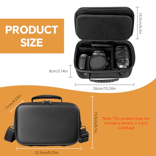 Image of ZORBES Camera Bag for Canon EOS Rebel T7 /R50 /R6 Mark II /R100 /R50 V /T6 /R8 /R10 /R5 Mark II /RP /R7 /5D Mark IV, Camera Carry Bag DSLR SLR Camera Bag with Handle, Waterproof EVA Hard Shell Suitcase Bag