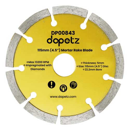 Dapetz ® Diamond Disc Mortar Raking Disc 115mm 4.5 Diamond Pointing Raker Disc Angle Grinder Blade Masonry Ideal for Grinding Crimped Mortar for Re-Pointing Work Mortar Raker