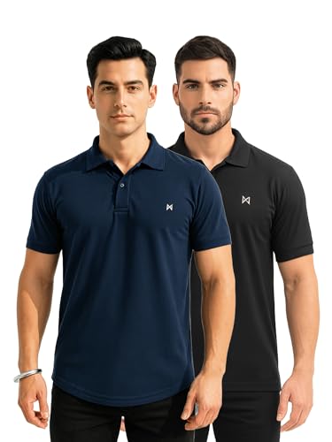 Image of Force NXT Men's Premium Microfiber Fabric Solid T-Shirt | Polo Neck Half-Sleeves T-Shirt for Men | Label Free with Anti-Static for Daily Uses