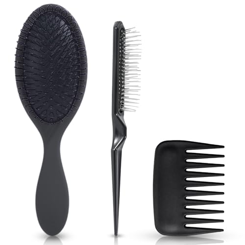 SIMPOR Wig Brushes for Synthetic Hair Wig Comb Set 3 Row Wire Brush Hair Extension Wire Loop 3 PCS