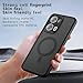 Compatible with Oppo Reno13 5G Case Cover,Compatible with Oppo Reno 13 5G Translucent Matte Back Shockproof Magnetic Case Black
