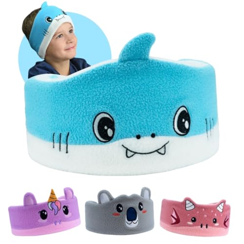 Bandou - Original Kids Headphones - Award-Winning Toddler Headphones - Wireless Headband - Adjustable Toddler Headphones - Bluetooth Children's Headband for Traveling (Finny The Shark)