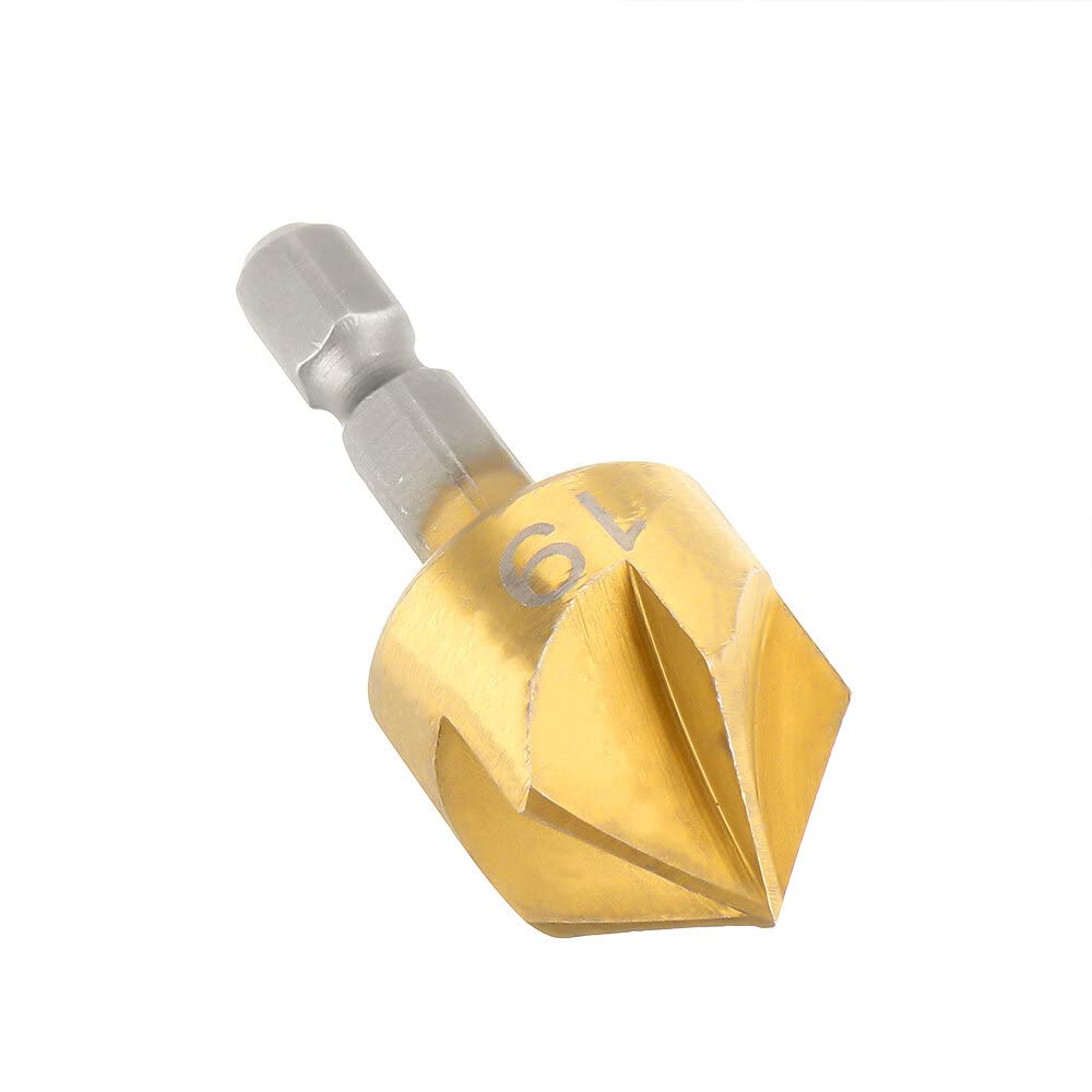 VIDOO Juego de 23 Brocas Avellanadoras Carpintería 5 Flautas Punzón Automático