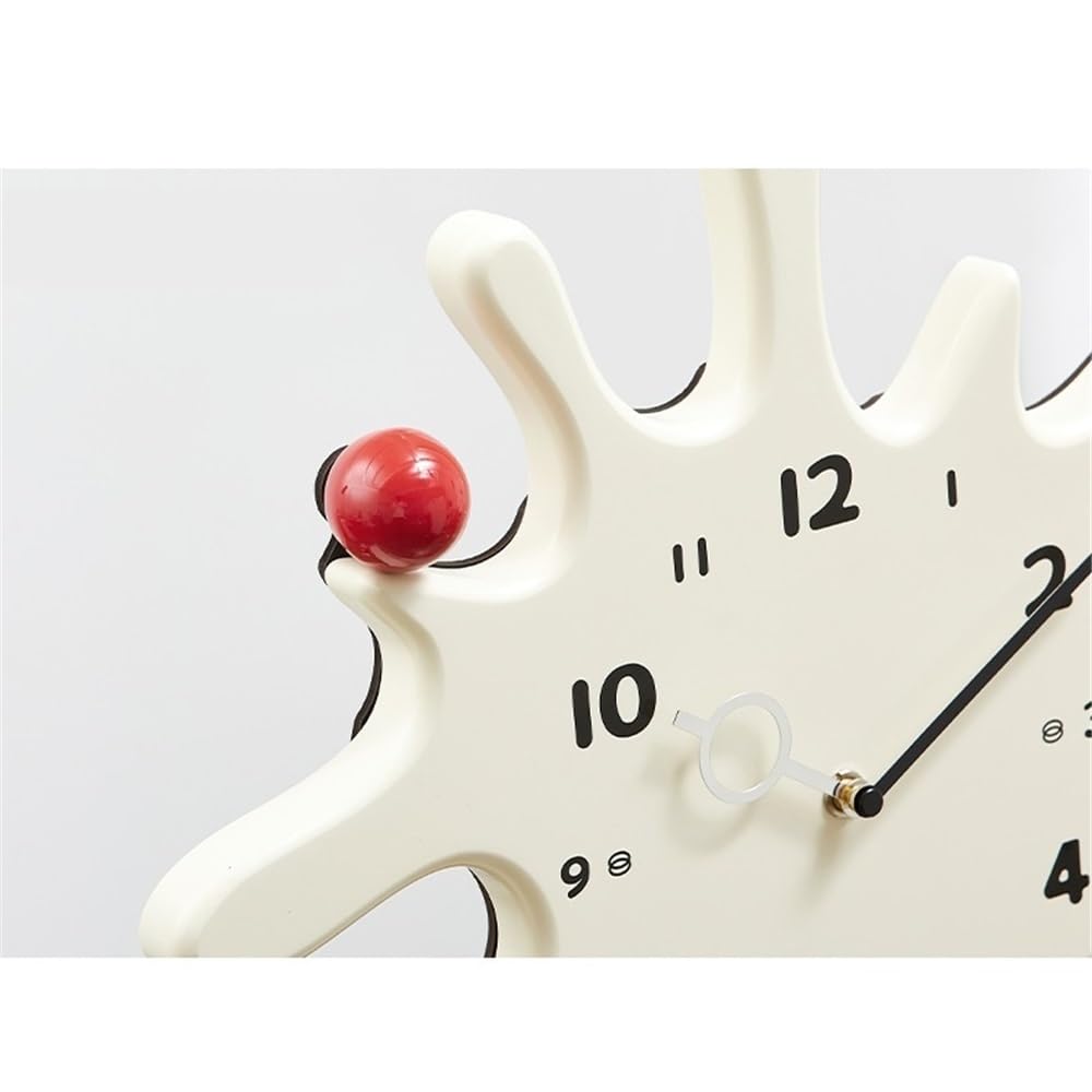 Horloge Suspendue Horloge Murale de Cuisine silencieuse crème 37,5 x 48 cm, Chiffres, Horloge décorative à Quartz rétro for Salon, Chambre Coucher Moderne