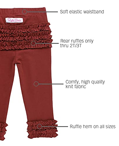 Image of RuffleButts Toddler Girl Merry & Bright Ruffle Leggings - Ankle Leggings