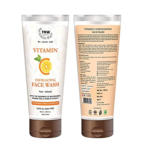 Image of TNW-The Natural Wash Vitamin C Face Wash - 100ml | Enriched with Niacinamide, Orange Peel & Tomato Extracts | Face Wash For Glowing, Refresh & Toned Skin | All Skin Types | Facewash For Men & Women