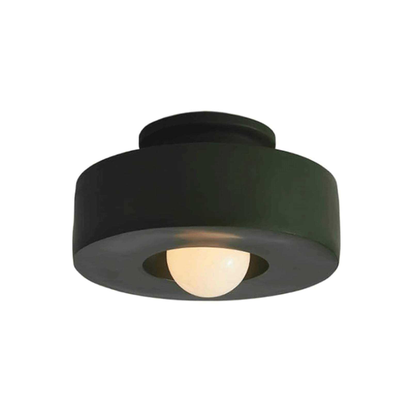BKEKM Ceiling Light Fixture 40W Warm Light Flush Lighting Fixtures Nordic E26/E27 Close to Ceiling Lamp Round Wabi-Sabi Style Ceiling Light(Gr�n)