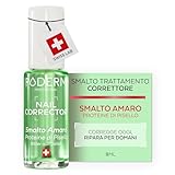 PODERM Smalto Trattamento Correttore per Unghie Rosicchiate – Amaro | Crea Barriera Protettiva e Finish Brillante – 8ml | Gusto Duraturo con Proteine di Pisello | Sviluppato da un Podologo in Svizzera