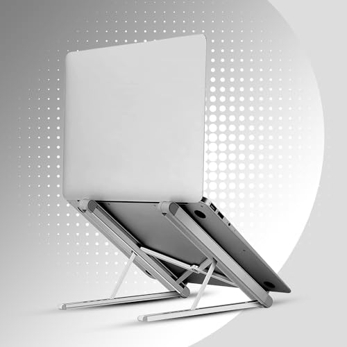 Image of URBAN KINGS Laptop Stand Cooler Desktop Aluminum Laptop Cooling pad for Adjustable Foldable Laptop Stand (Silver)